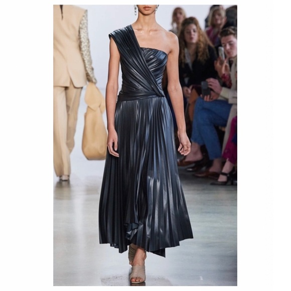 Jonathan Simkhai Asymmetric One-Shoulder Faux-Leather Dress -  www.disolcolor.com